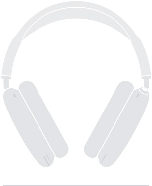 Elölnézeti illusztráció egy AirPods Max 2-ről, amelyen látszik a 168,6 milliméteres szélessége.