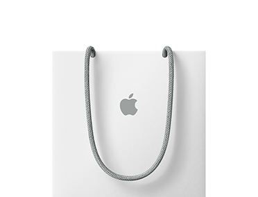 一個購物袋正面中央印有 Apple 標誌